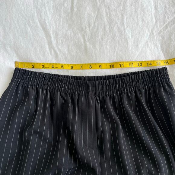 Reformation Black and White Pinstripe Tully Wide Leg Pull On Pant, Size XL - Picture 7 of 16